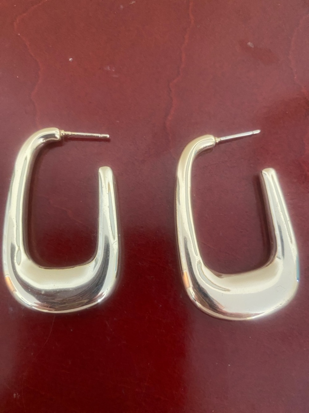 Silver-Tone Modern Open Hoop Earrings - Women's Jewelry